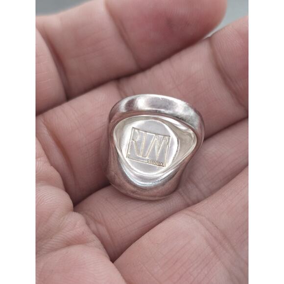 MODERNIST ROBERT LEE MORRIS STERLING SILVER 925 OVAL CRYSTAL RING SIZE 7 - Picture 5 of 8